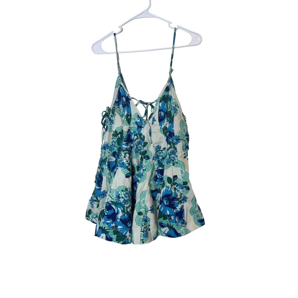 Free People Blue Green Floral Romper
